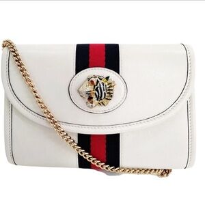 Gucci WOC Sherryline White Leather crossbody bag Raja Mini
